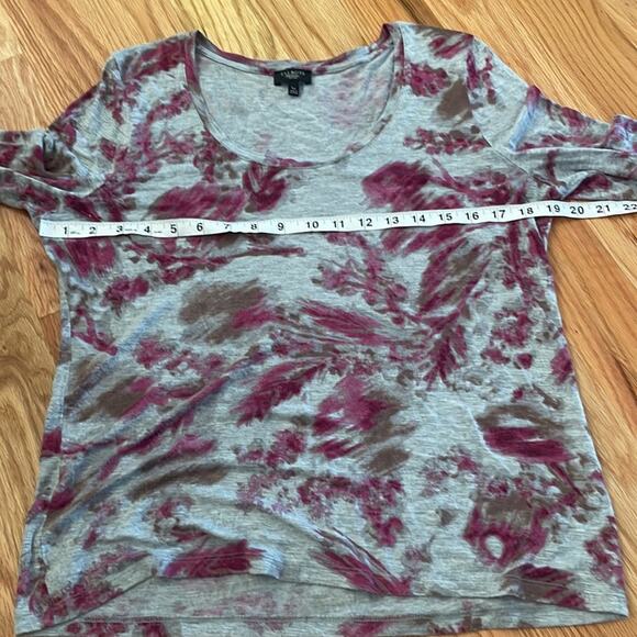 Talbots gray and pink print scoop neck top size large petite - Picture 6 of 7